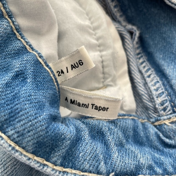 ABRAND Miami Taper Brandy High Waist Straight Leg Tapered Pleats Denim Jeans 24 - Picture 8 of 16